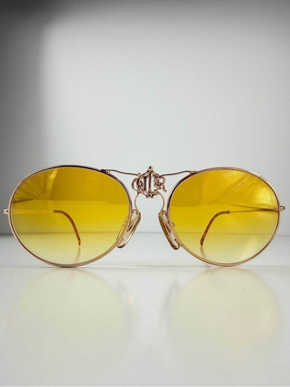 Dior 2640 Royal Crest DeadStock 80s Wire Aviator Custom Sunglasses Lens Full Set